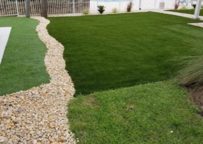 Artificial Grass landscaping in backyard