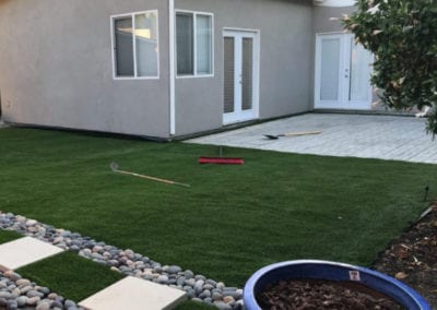 Artificial Grass landscaping in backyard