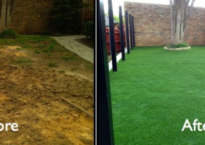 Artificial Grass landscaping in backyard