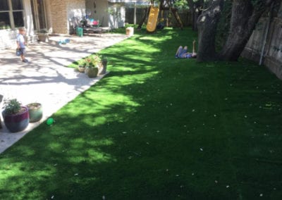 Artificial Grass landscaping in backyard