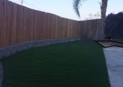 Artificial Grass landscaping in backyard