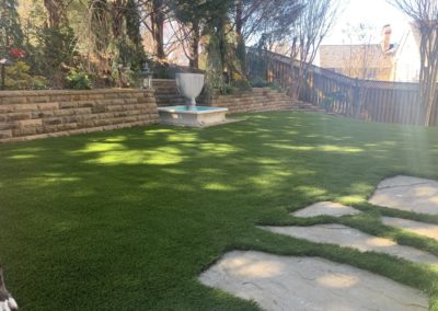 Artificial Grass landscaping in backyard