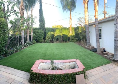 Artificial Grass landscaping in backyard