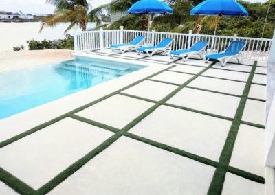 Artificial Grass landscaping by pool