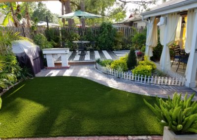 Artificial Grass landscaping in backyard